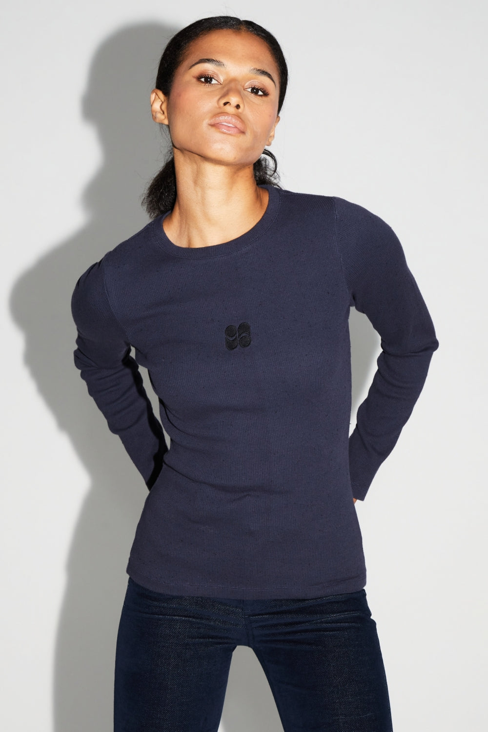 Hugo Navy Speckled T-Shirt Made In Portugal