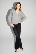Mira Gray Cardigan 100% Extra Virgin Wool Made in Portugal