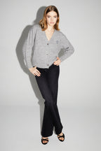 Mira Gray Cardigan 100% Extra Virgin Wool Made in Portugal