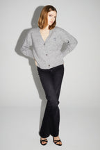 Mira Gray Cardigan 100% Extra Virgin Wool Made in Portugal