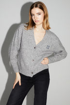 Mira Gray Cardigan 100% Extra Virgin Wool Made in Portugal