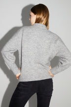 Mira Gray Cardigan 100% Extra Virgin Wool Made in Portugal