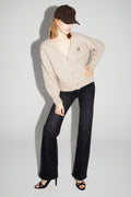Mira Beige Cardigan 100% Extra Virgin Wool Made In Portugal
