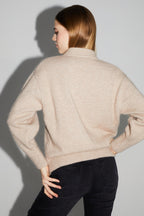 Mira Beige Cardigan 100% Extra Virgin Wool Made In Portugal