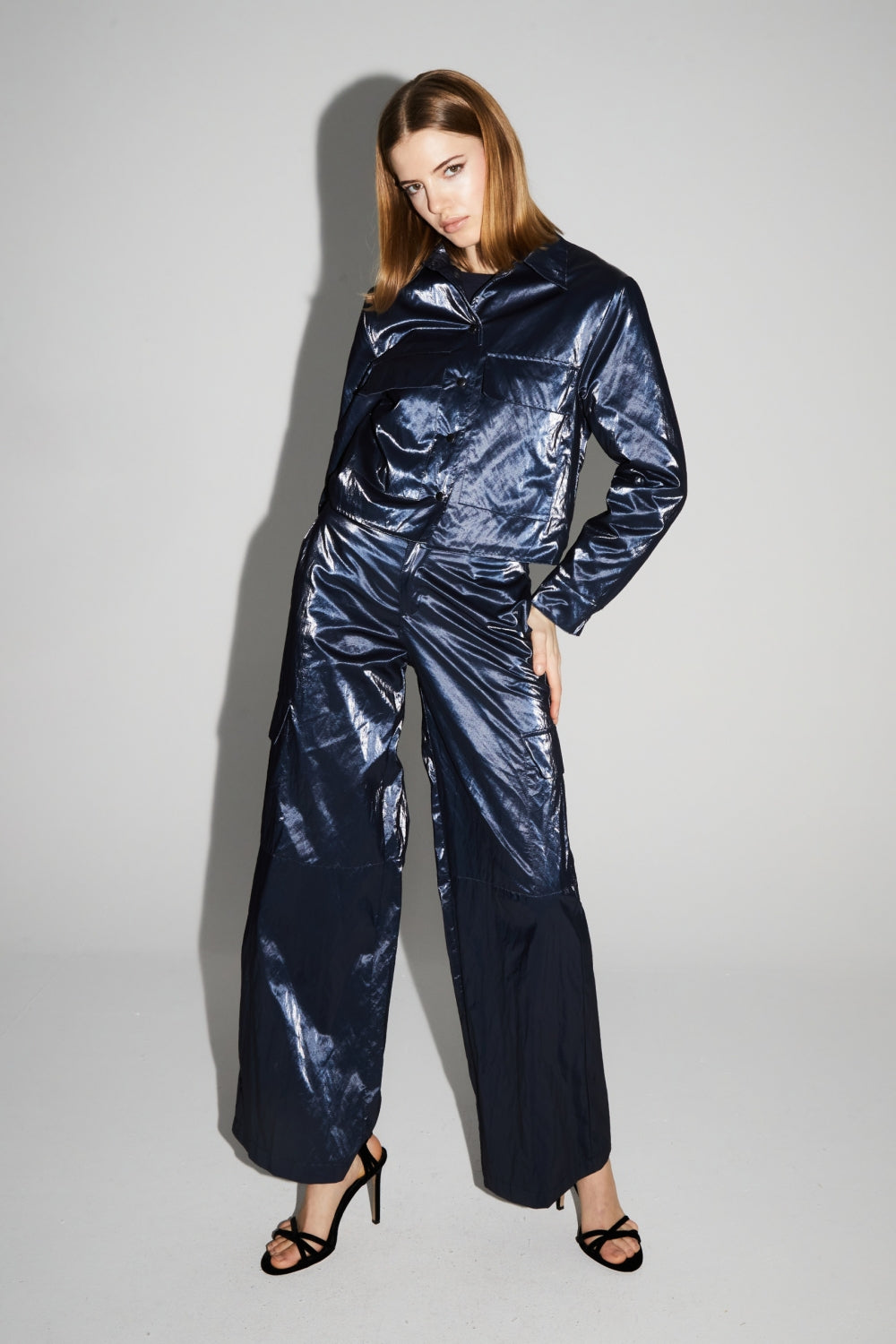 Pantalón Cargo Nolan Mercurio Blue Fabricado En Italia - Azul