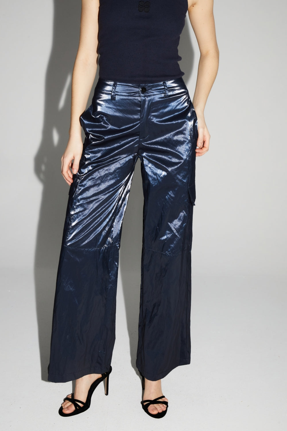 Pantalón Cargo Nolan Mercurio Blue Fabricado En Italia - Azul