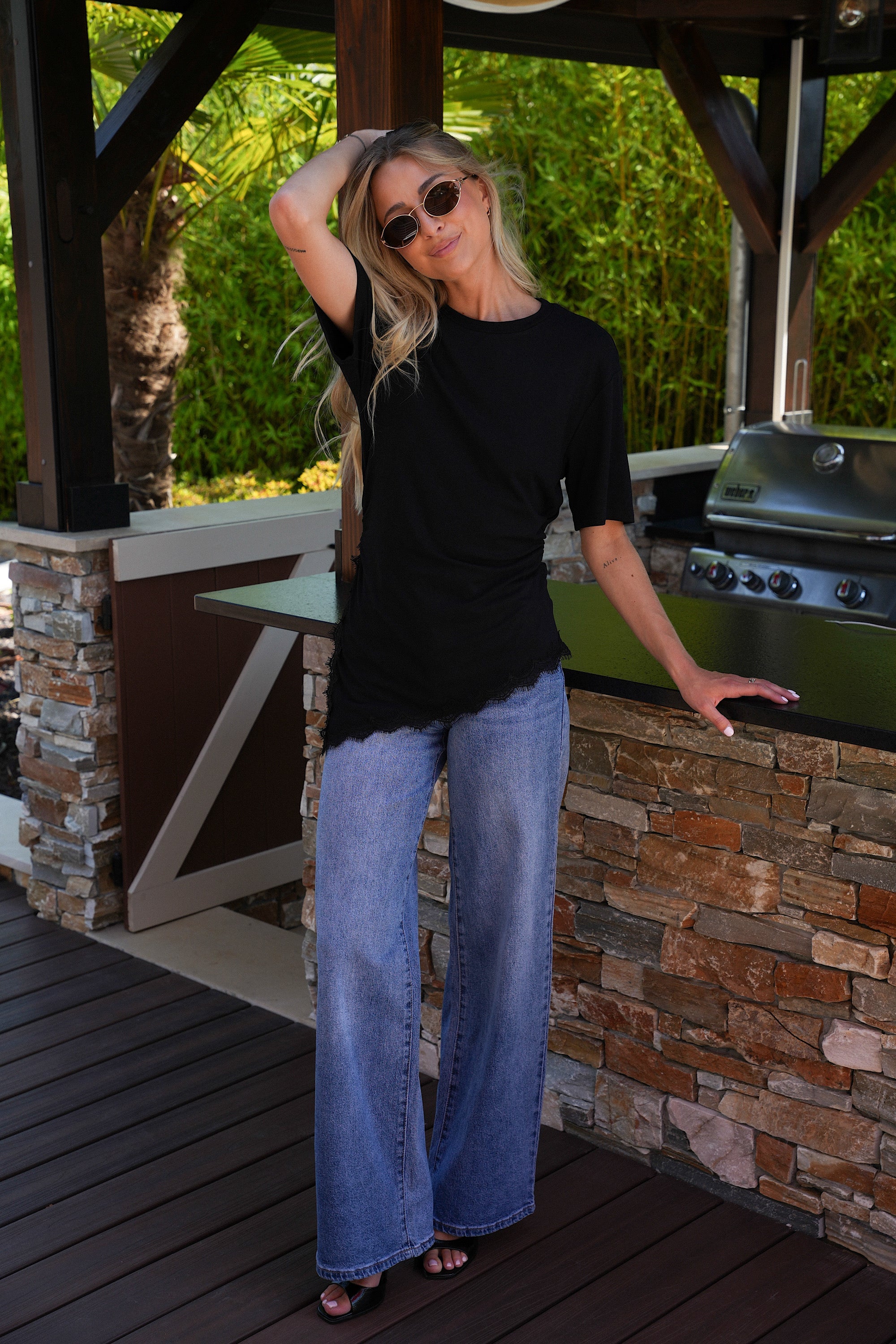 Carolina Asymmetrical T-Shirt - Black