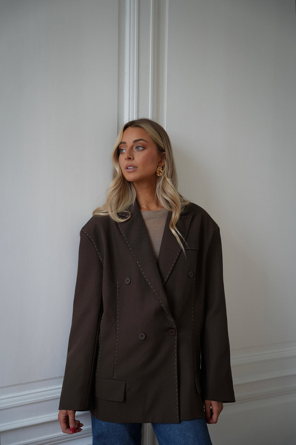 Flavie Blazer Jacket - Chocolate