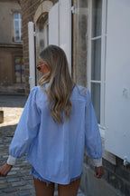 Valeria Embroidered Shirt - Blue