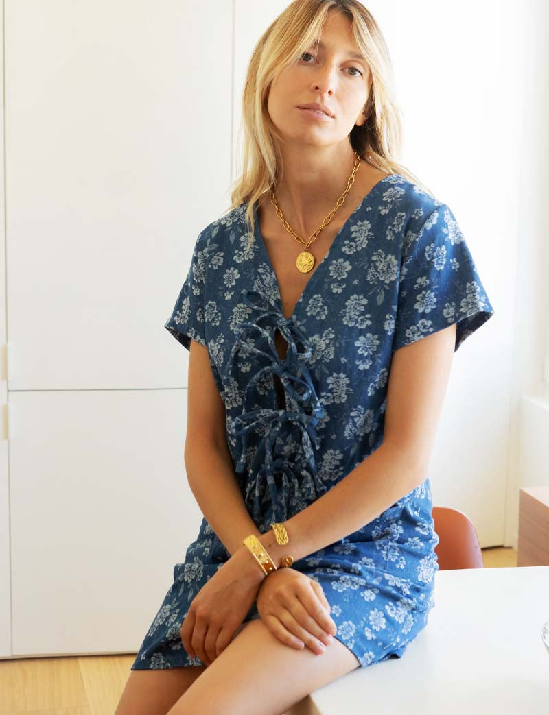 Combishort Bleue Fleurie Eliz