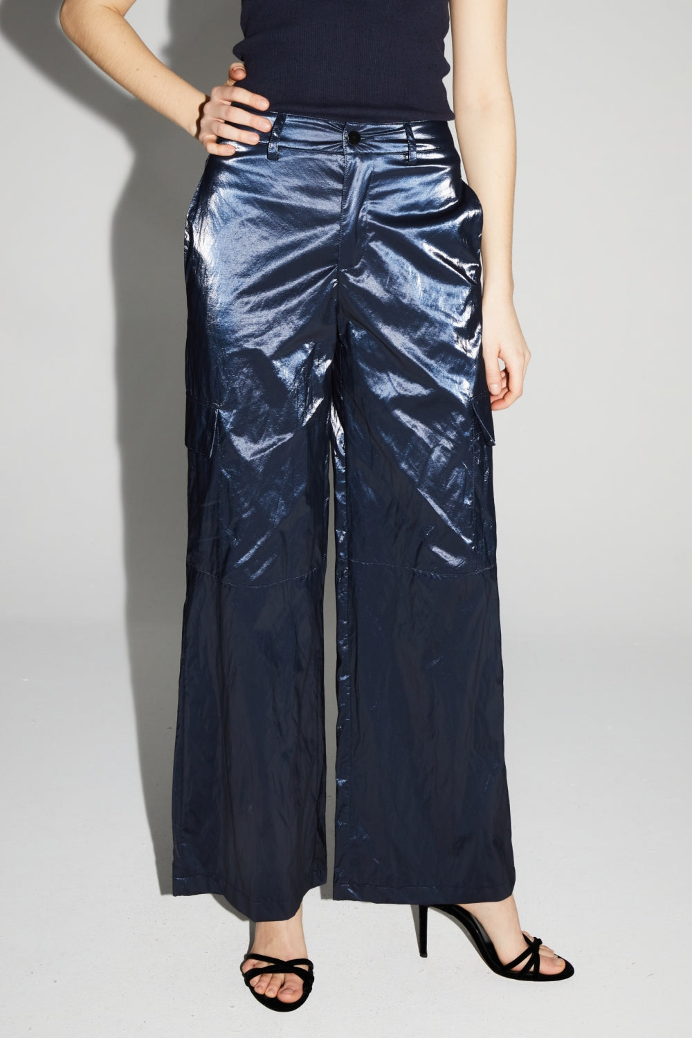 Pantalón Cargo Nolan Mercurio Blue Fabricado En Italia - Azul