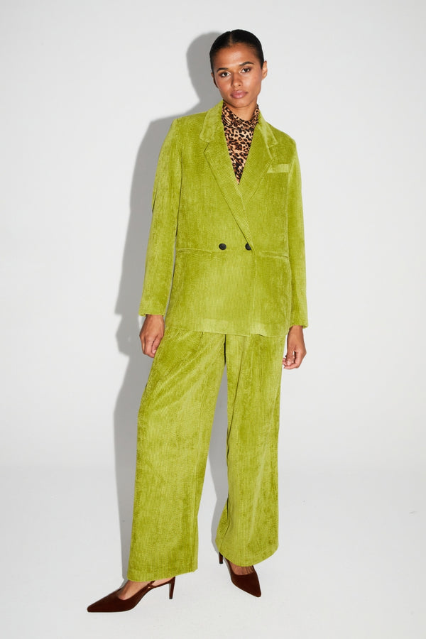Astrid Vintage Anise Velvet Trousers Made In Italy