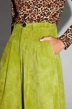 Astrid Anise Vintage Corduroy Trousers Made In Italy - Green