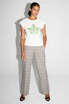 Clark Houndstooth Blue Trousers Made in Italy