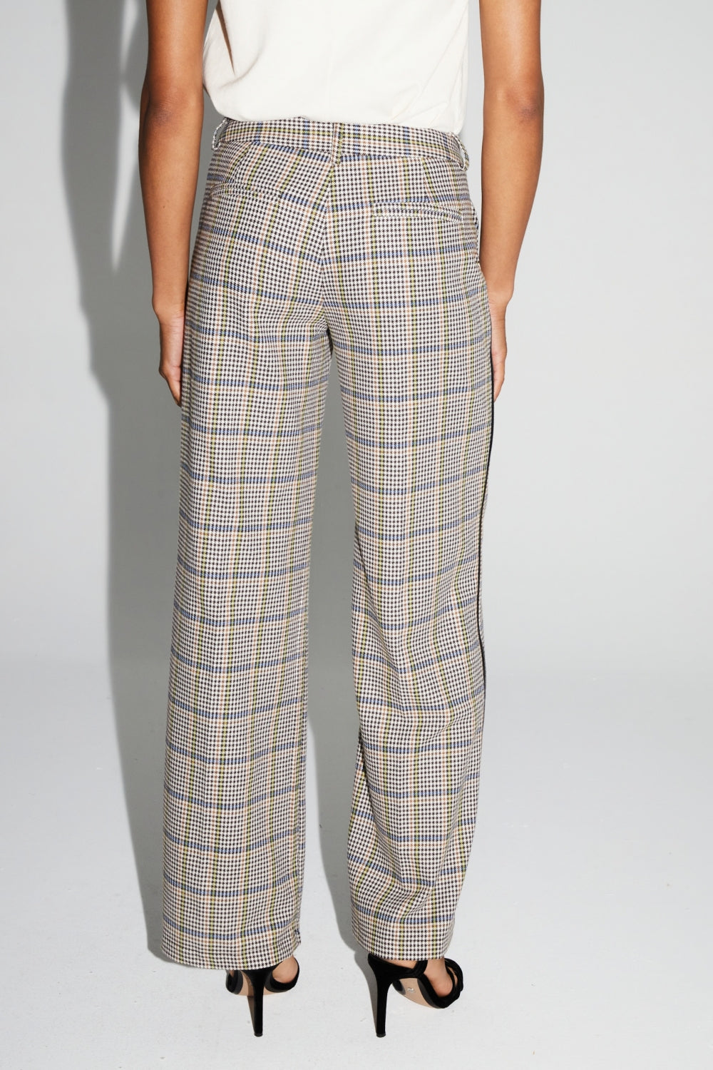 Clark Houndstooth Blue Trousers Made in Italy
