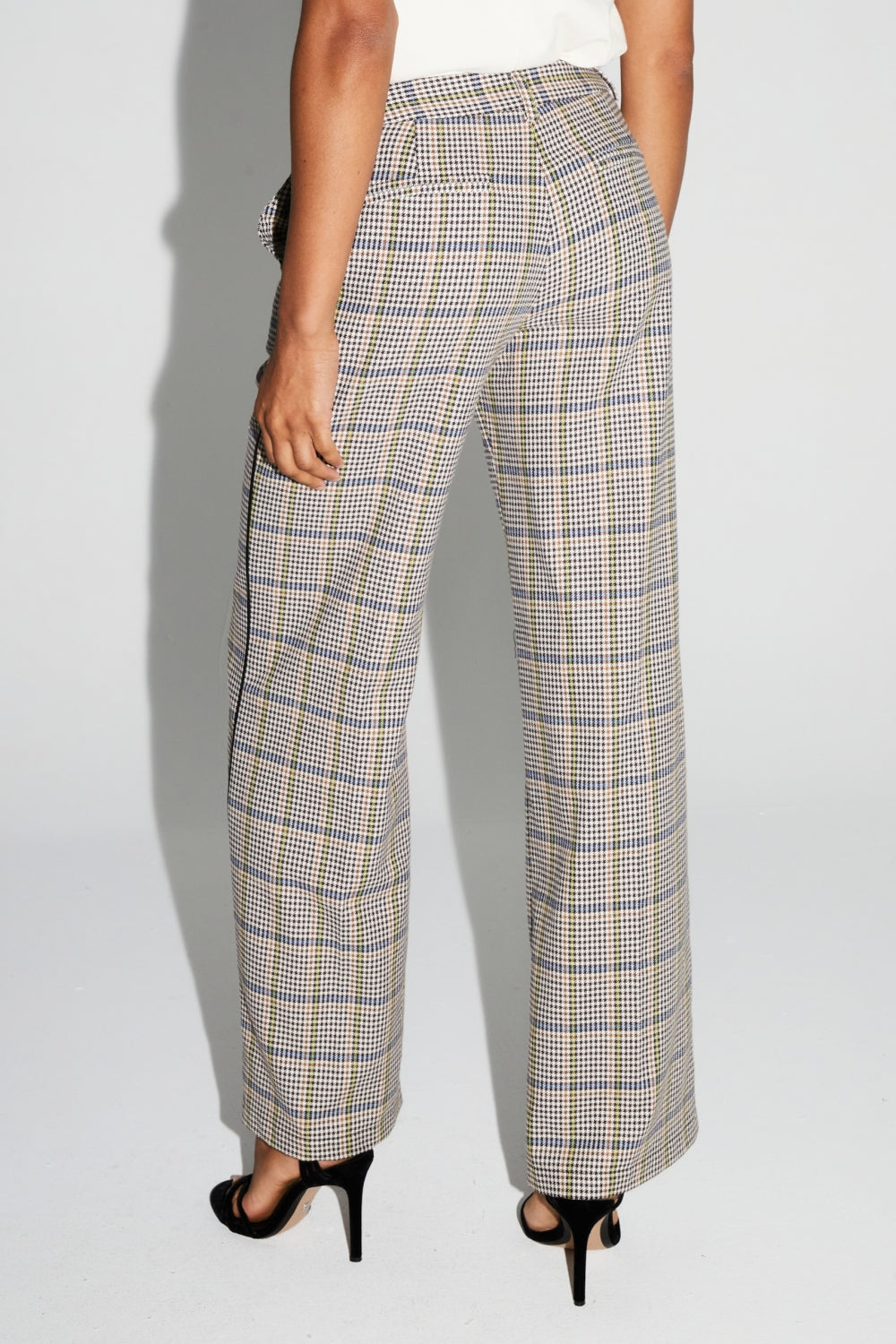 Clark Houndstooth Blue Trousers Made in Italy