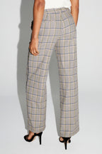 Clark Houndstooth Blue Trousers Made in Italy