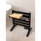 Warm Towel Mini - Porte-Serviette Électrique 150W Avec Pieds + Étagère - Noir