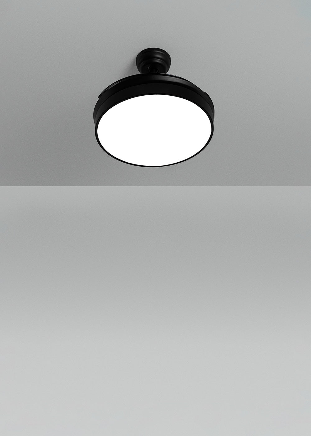 Wind Clear - Ventilateur De Plafond 40W Silencieux À Pales Rétractables Avec Éclairage Led - Noir