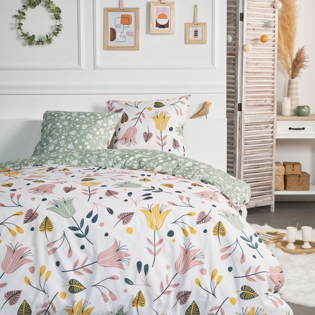 Juego De Cama - Franela - Blanco