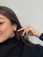 Vintage YSL Earrings - Small Gold Hearts