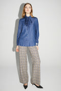 Camisa Lou Lyocell Blue Fabricada En Italia - Azul