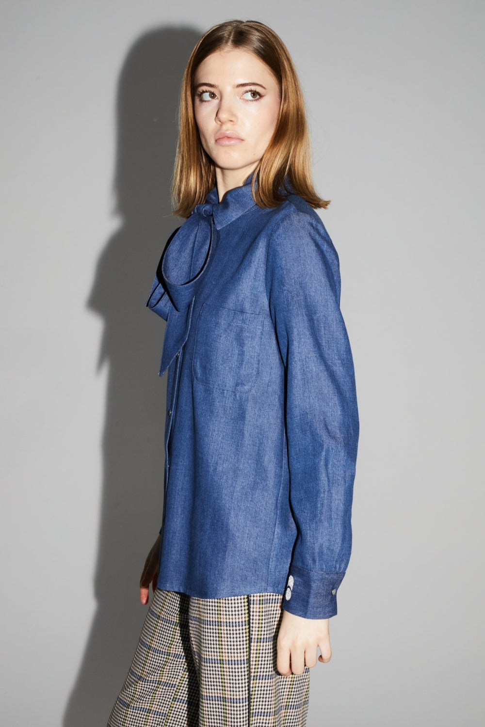 Camisa Lou Lyocell Blue Fabricada En Italia - Azul