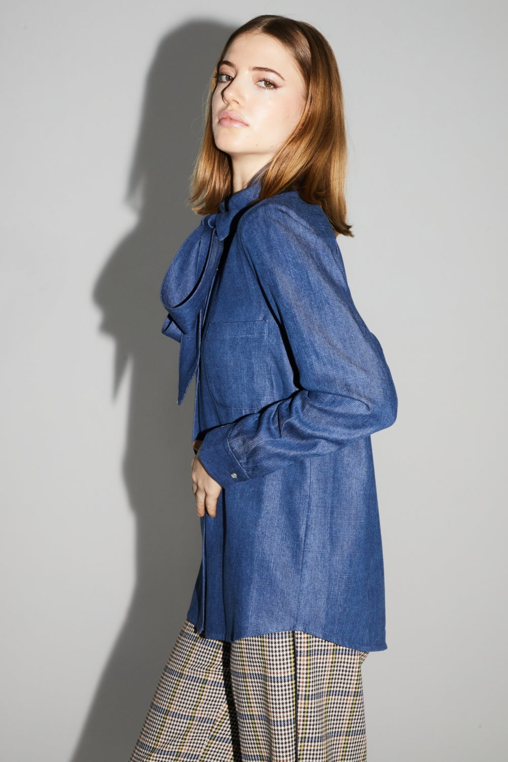 Camisa Lou Lyocell Blue Fabricada En Italia - Azul