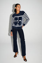 Lina Fluffy Navy Knit Made In Portugal