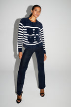 Lina Fluffy Navy Knit Made In Portugal