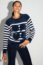 Lina Fluffy Navy Knit Made In Portugal