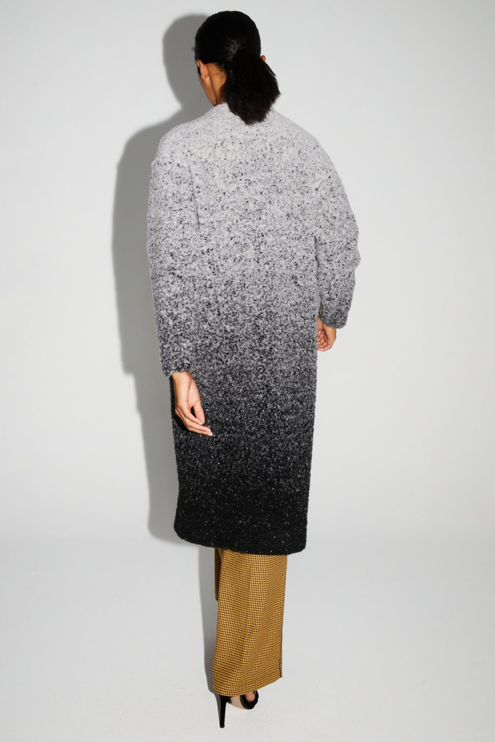 Doriane Bouclettes Jacket Gradient Gray Black Made In Italy