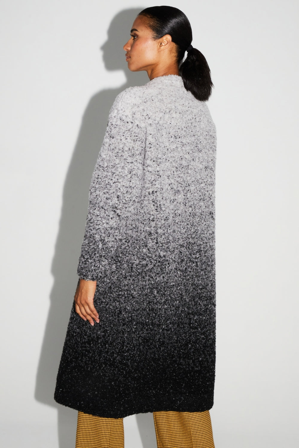 Doriane Bouclettes Jacket Gradient Gray Black Made In Italy