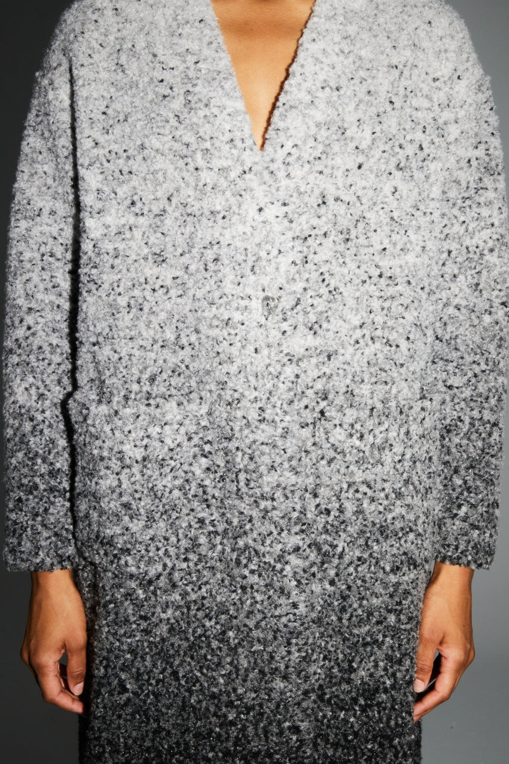 Doriane Bouclettes Jacket Gradient Gray Black Made In Italy