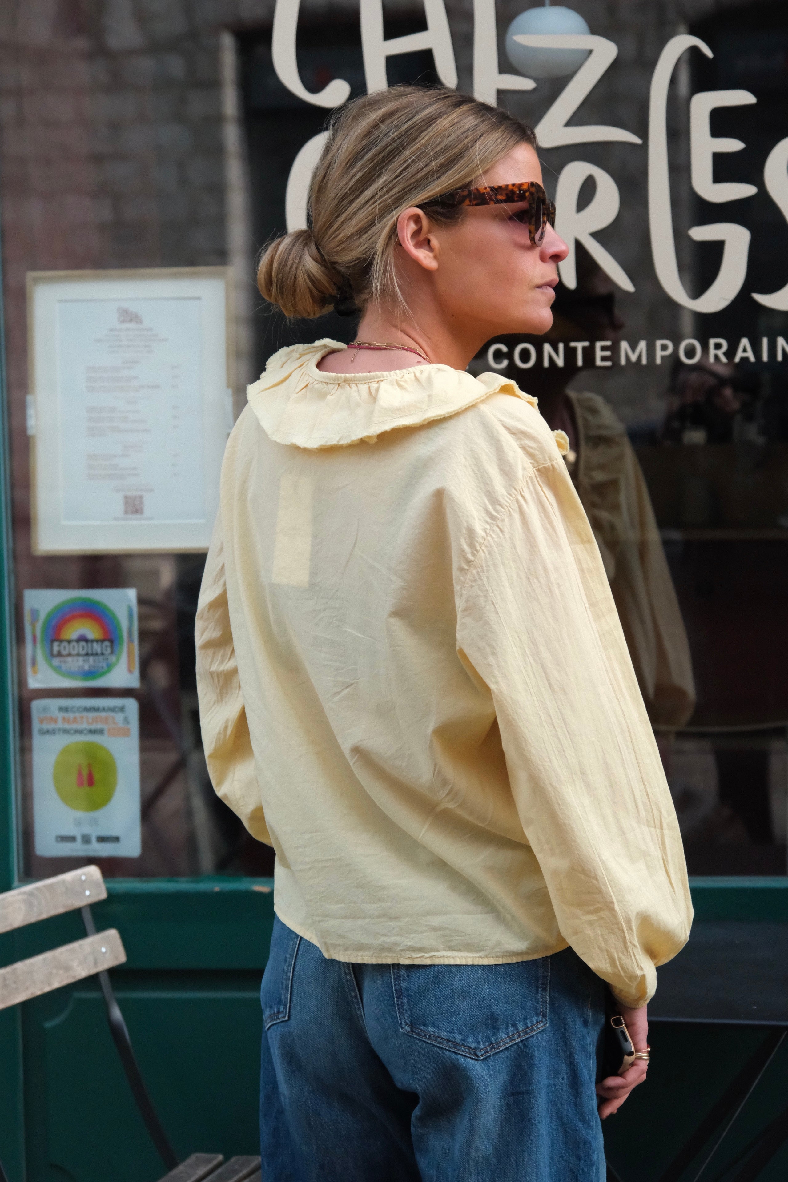 Blusa Sidonie Cuello Volantes Amarilla