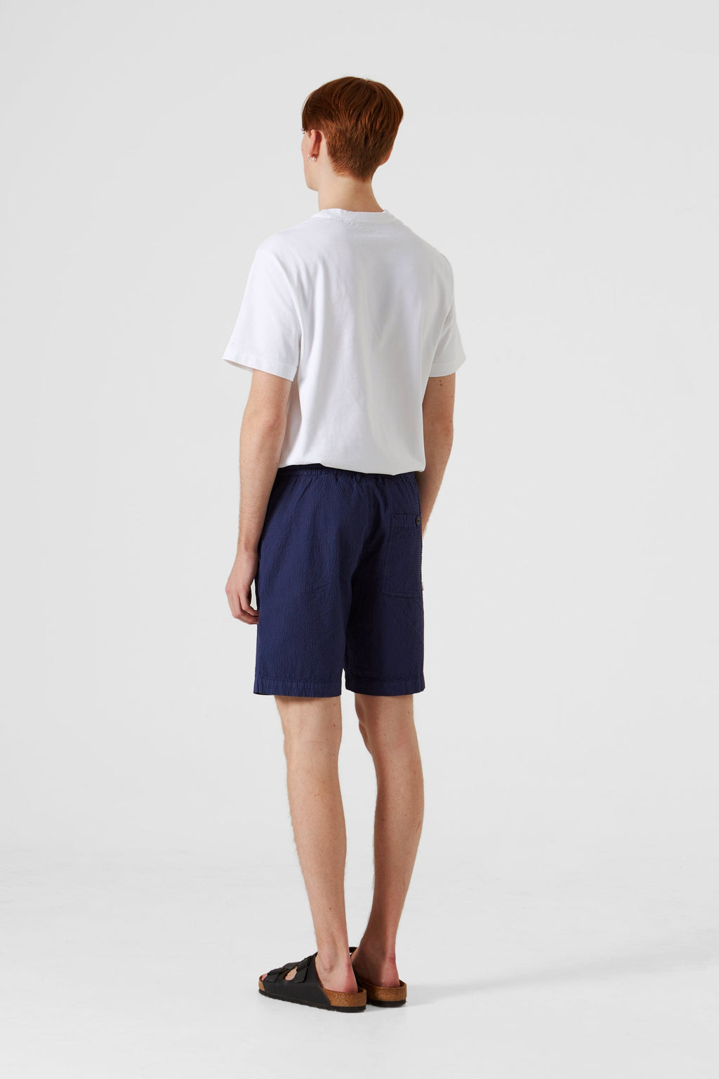 Short Seersucker Plain Navy