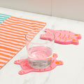 Lot De 4 Sous-Verres Tigre Rose