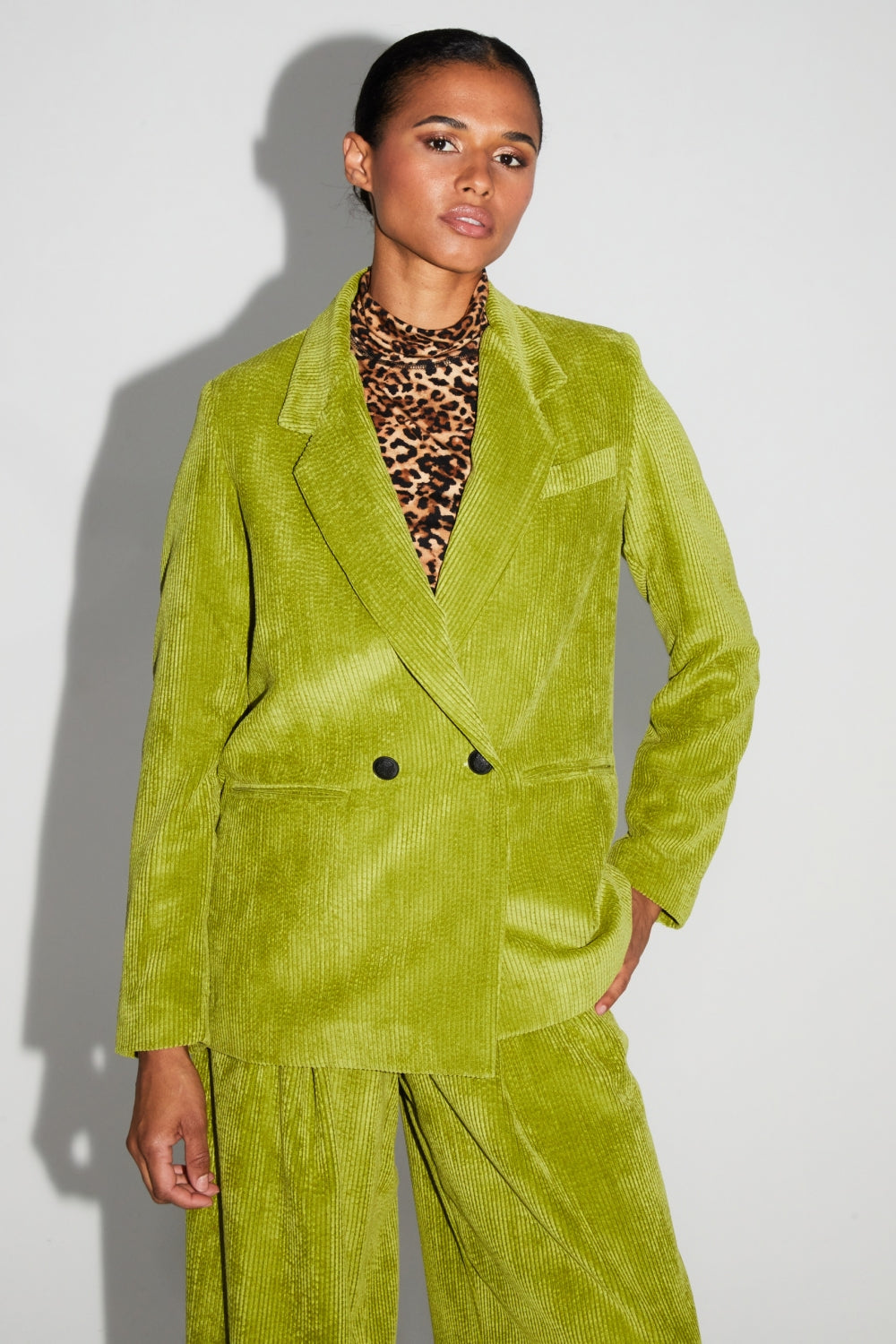 Blazer Ema Vintage-Samt Anis Hergestellt in Italien - Grün