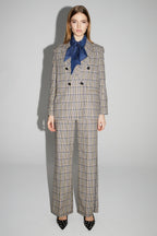 Blazer Ema De Pata De Gallo Lucky Star Azul Hecho En Italia