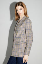 Blazer Ema De Pata De Gallo Lucky Star Azul Hecho En Italia