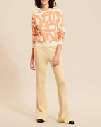 Pull Graphique A Manches Longues - Femme