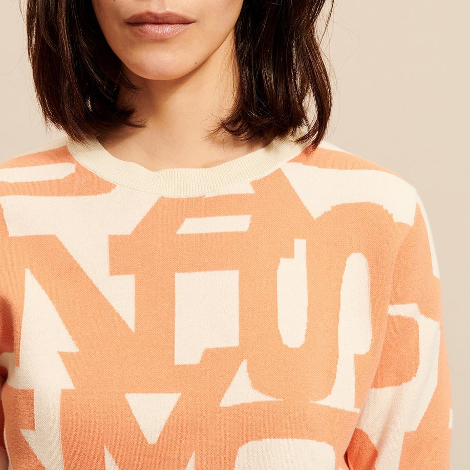 Pull Graphique A Manches Longues - Femme