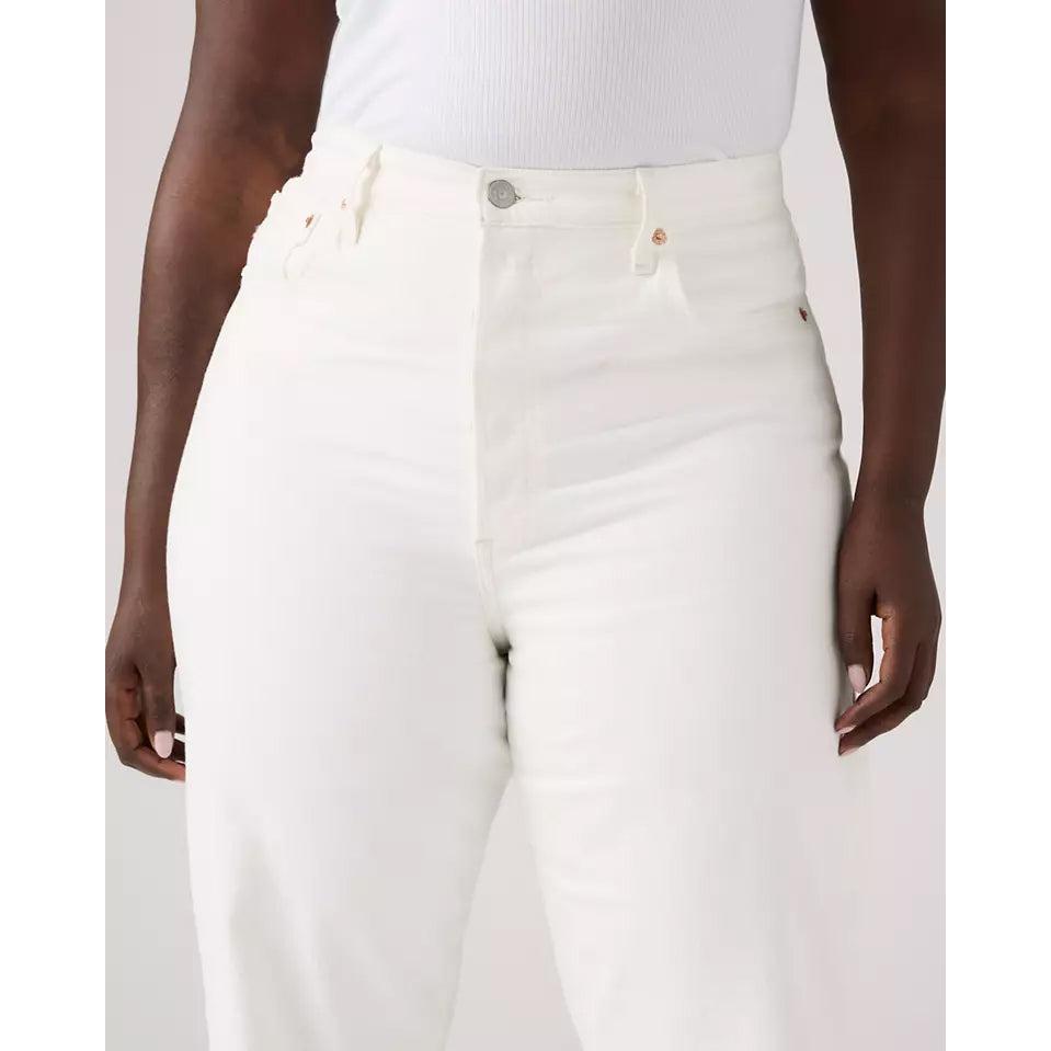 Jeans Dritti a Vita Altissima Levi's Ribcage Bianchi