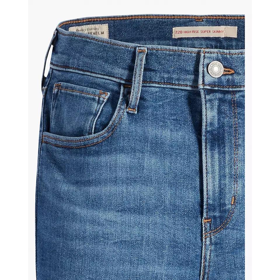 Jean Super Skinny Taille Haute Levi's 720 Bleu