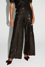 Charlie Pants with Burgundy and Gold Sequins Made in Italy