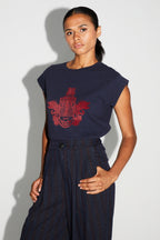Camiseta Robbie Escudo Burdeos Hecha en Portugal - Azul