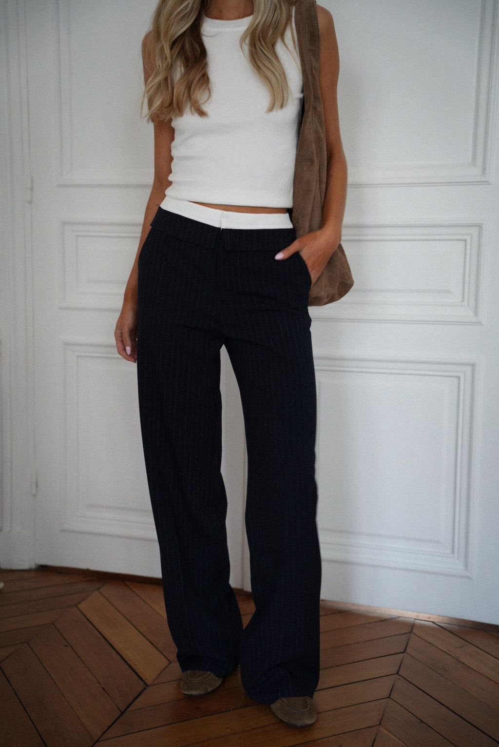 Honoryne Striped Pants - Navy