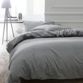 Percale Permanent Premium - Parure De Lit Piping Percale - Acier