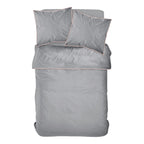 Percale Permanent Premium - Parure De Lit Piping Percale - Acier