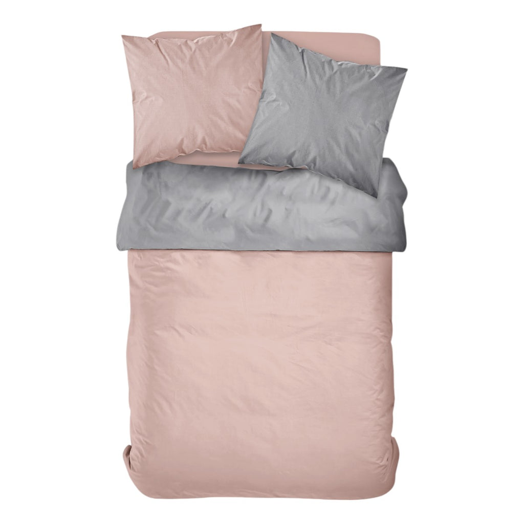 Percale Permanent Premium - Two-Tone Percale Bedding Set - Steel